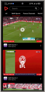OTF TV application 2025 without ads APK to watch matches and channels 2